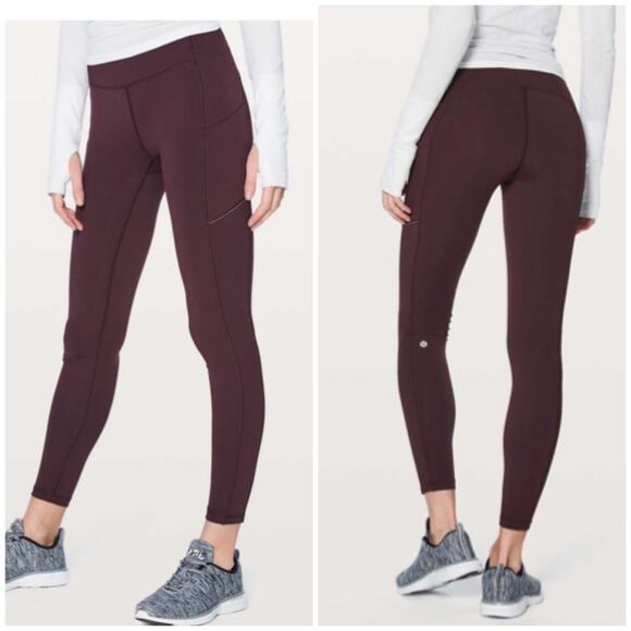 Lululemon speed up tights leggings dark cherry 4